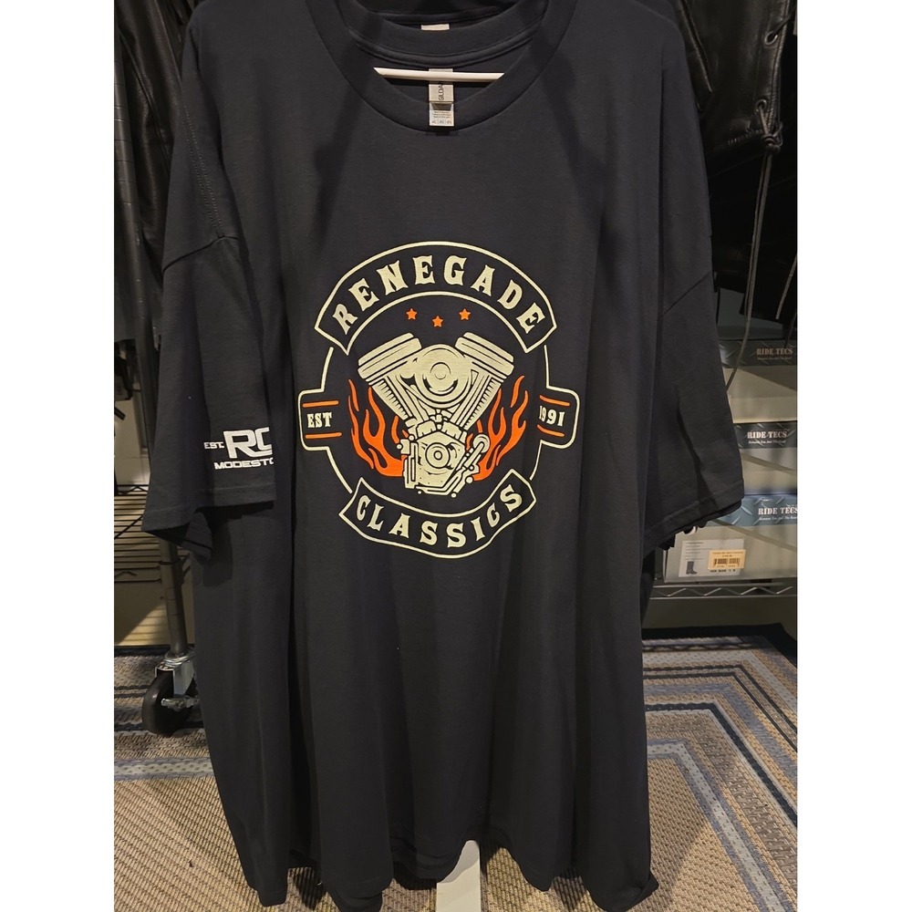 Renegade Black Tshirt Short Sleeve Cotton New 4XLarge